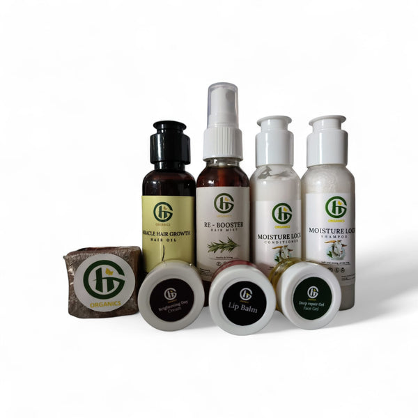 GH Organics Complete Organic Care Starter Kit | 8 Natural Essentials for Hair, Skin & Body